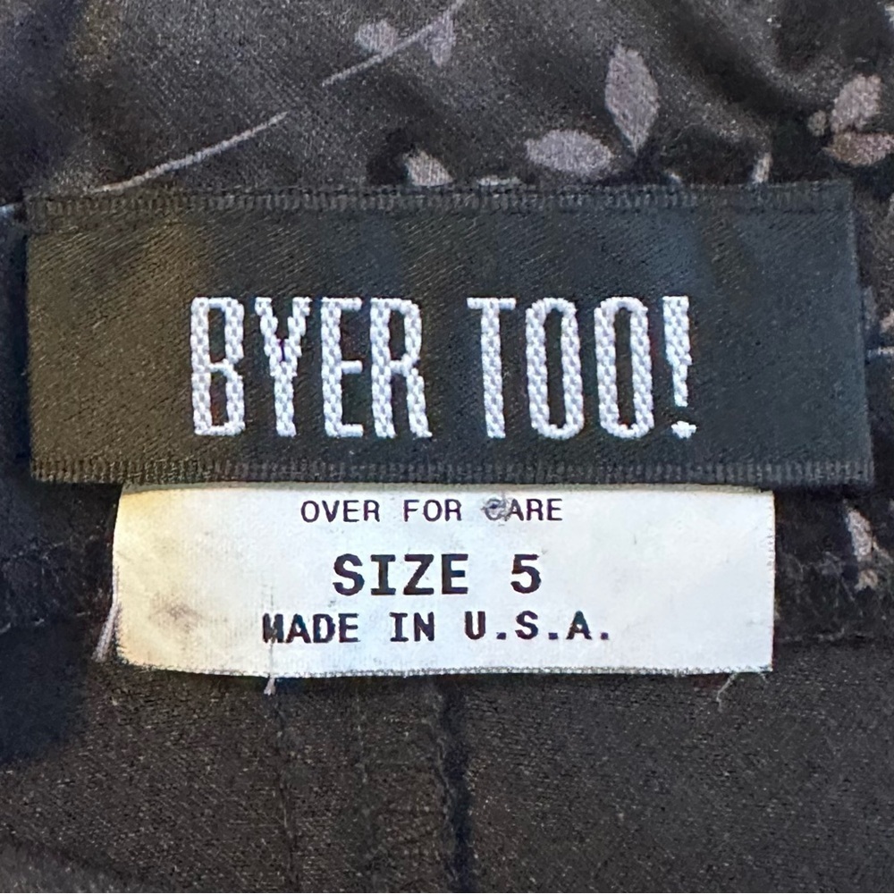 BYER TOO! Vintage Velvet-Floral Spaghetti Strap Tulle Lined Black Dress Junior 5 - Picture 12 of 16